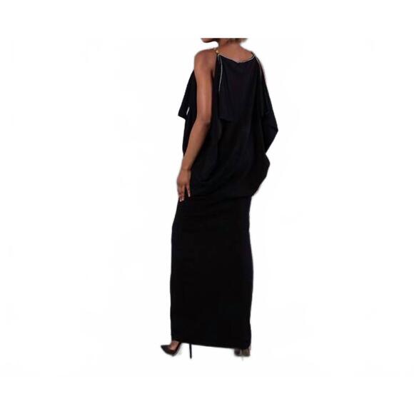 NEW BURBERRY crystal and chain detail stretch jersey sleeveless gown in black - Picture 4 of 4